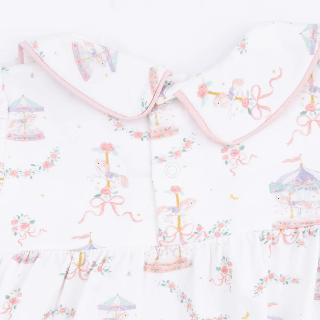Carousel with Bows Classic Puff Sleeve Babydoll Bubble