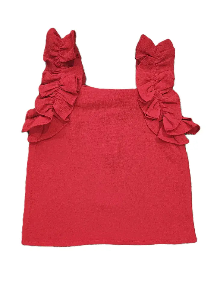 Red Ruffle Tank