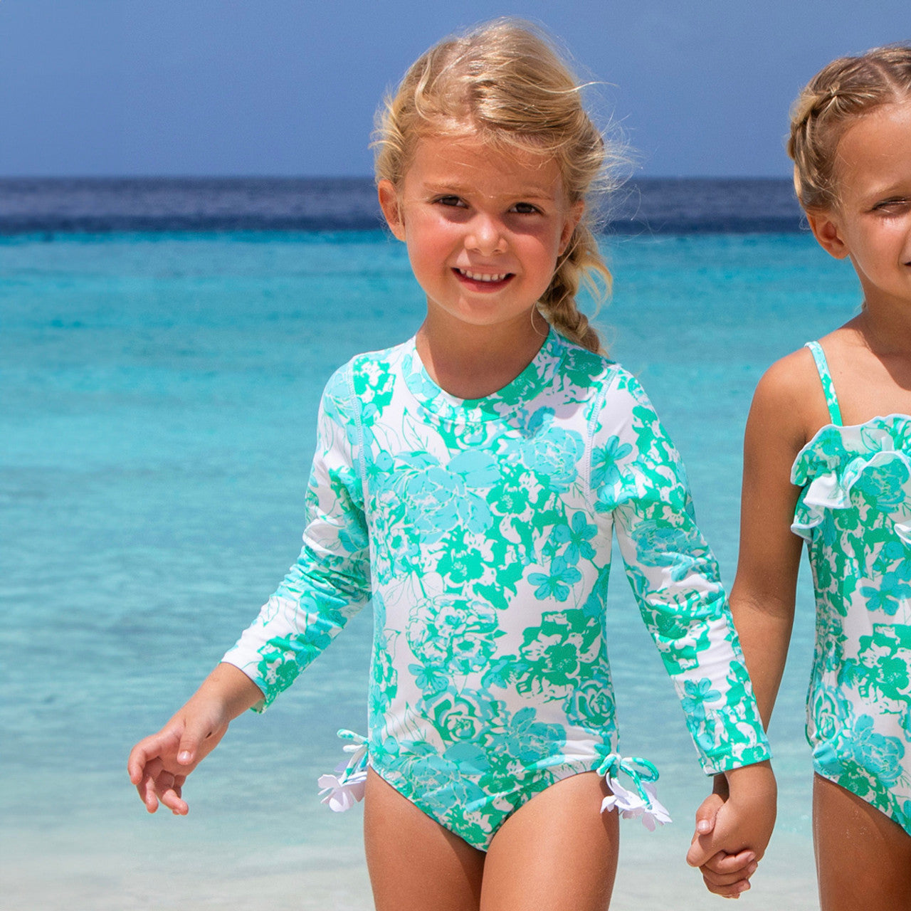 Charming Rose 1pc L/S Rashguard Swimsuit