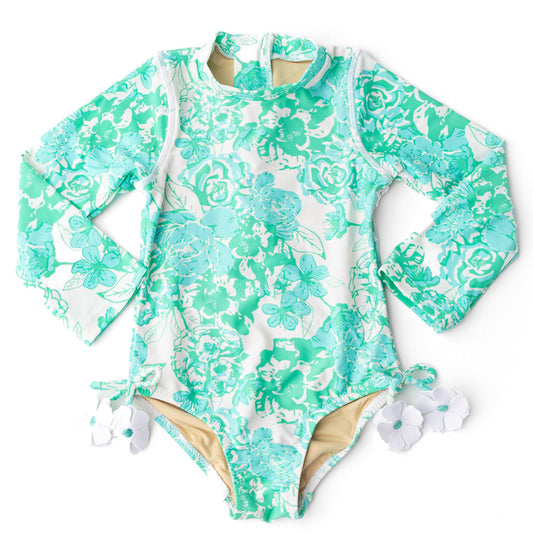 Charming Rose 1pc L/S Rashguard Swimsuit