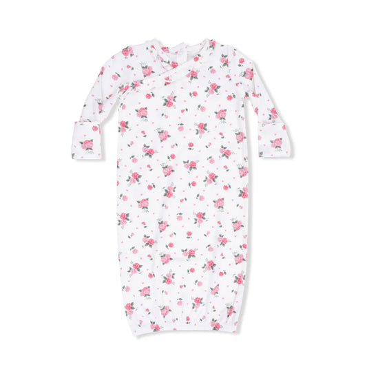 Pink Rosettes Kimono Gown & Knot Headband