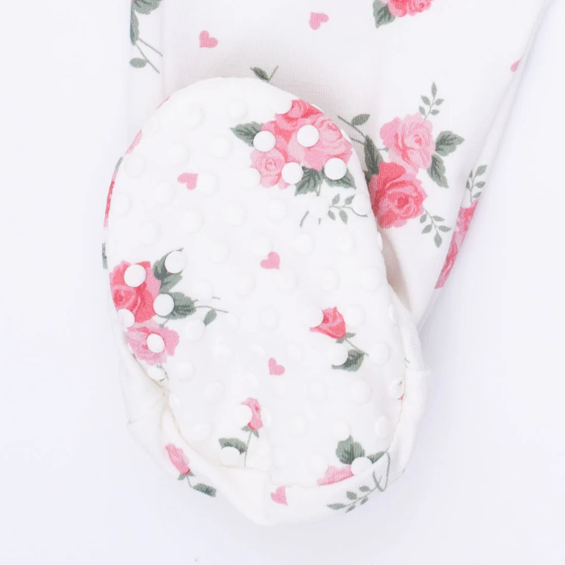 Pink Rosettes 2 Way Ruffle Sleeve Zipper Footie