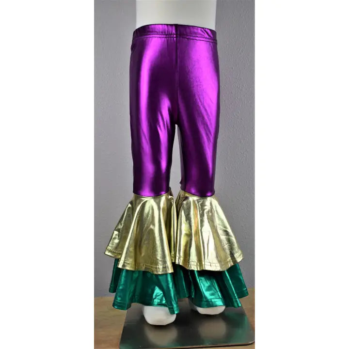 Mardi Gras Foil Double Bell Leggings