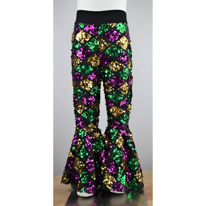 Mardi Gras Sequin Bell Leggings