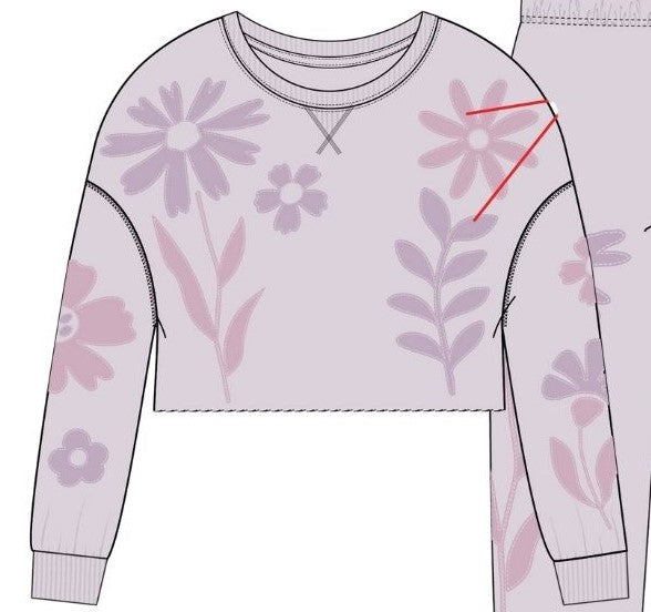 Paper Flower Flower Appliques Sweatshirt