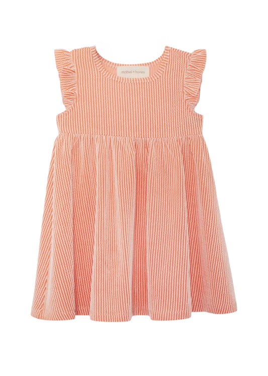 Sunkissed Apricot Short Flutter Sleeve Dress