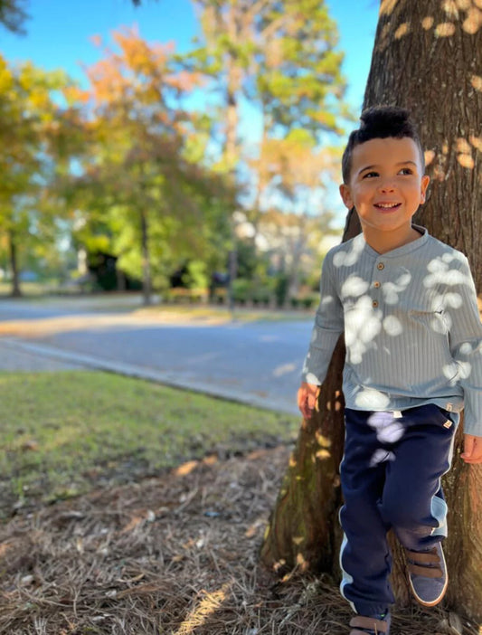 Slate Adams Ribbed Henley