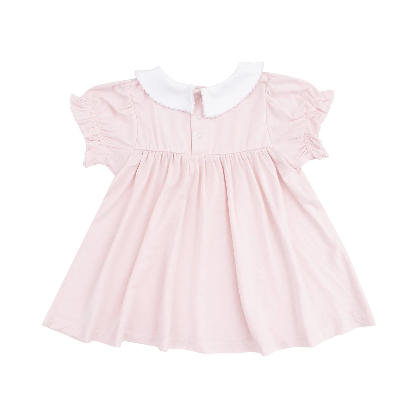 Smocked Peterpan Collar Dress +Ruffle Leg Bloomer - Solid Classic
