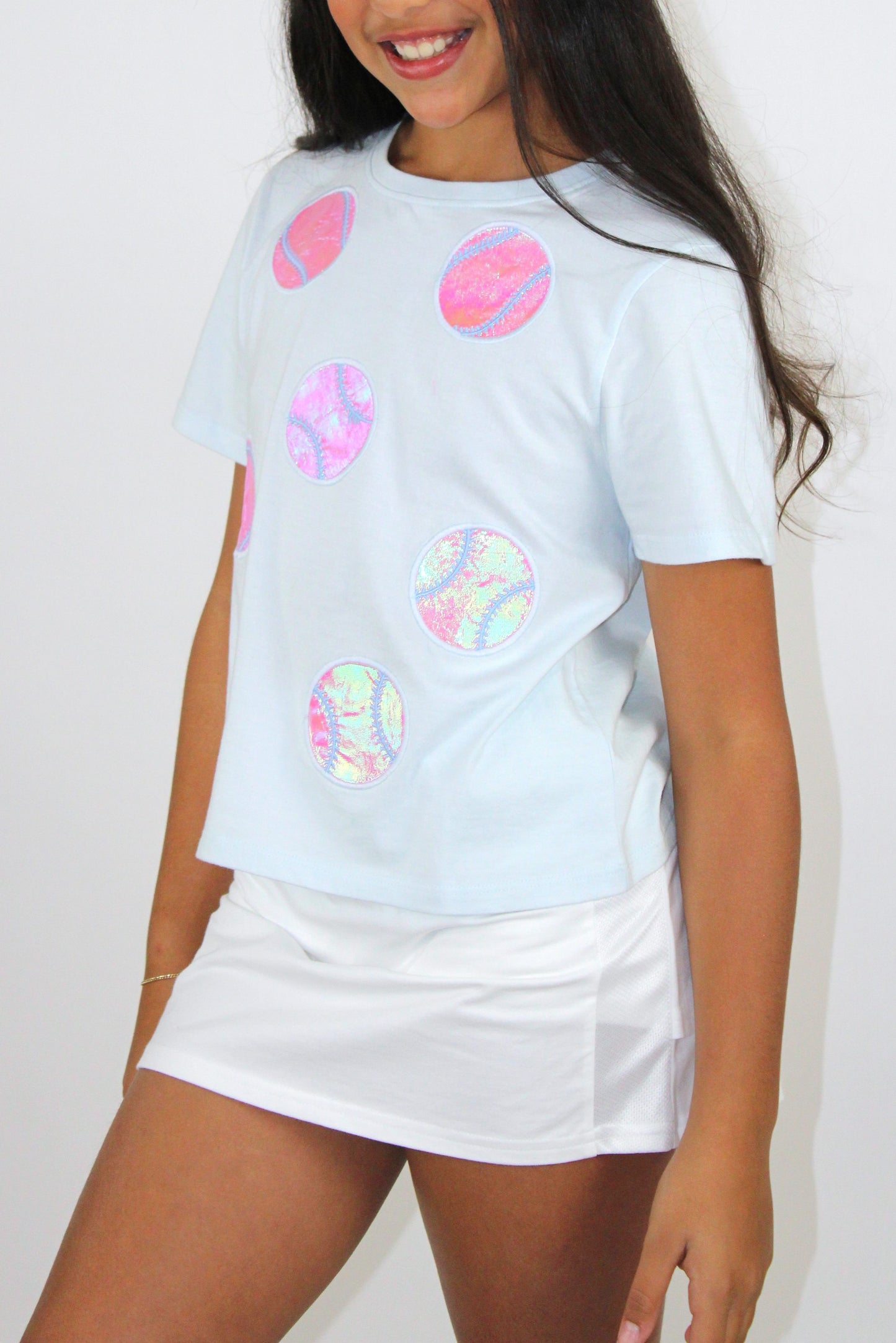 Softball Balls Applique T-Shirt