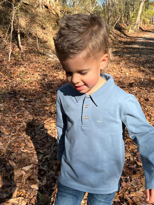 Spencer Blue Pique Polo