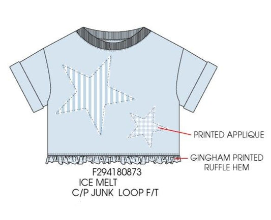 Star Applique w/ Ruffle Hem Top