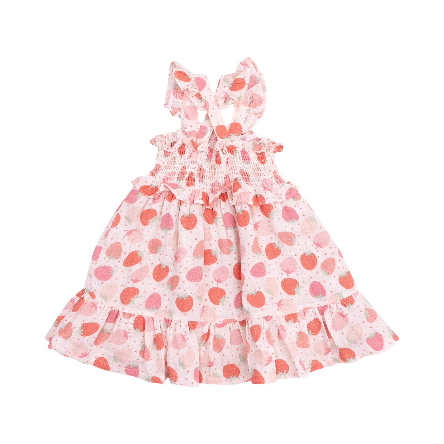 Smocked Ruffle Sundress & Diaper Cover - Strawberry Bliss