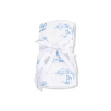 Farm Toile - Blue - Swaddle Blanket