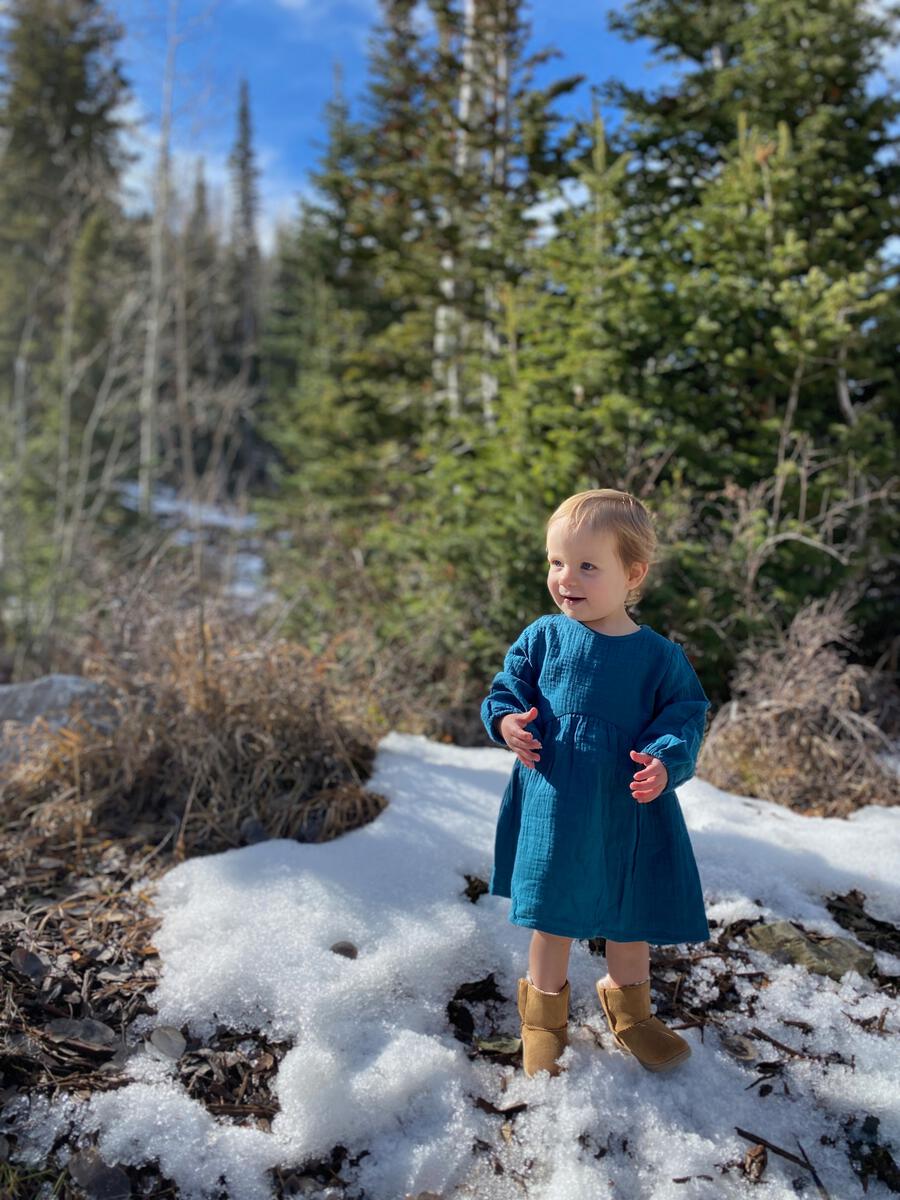 Tamsyn Dress Teal Gauze