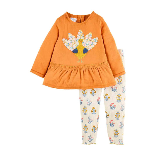 Autumn Marigold Turkey Tunic & Leggings Set