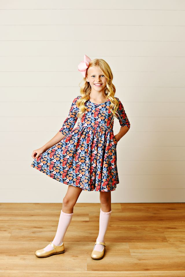 Fall Floral Twirl Dress