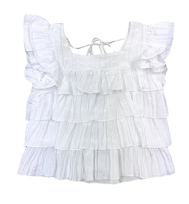 White Tiered Ruffle Top