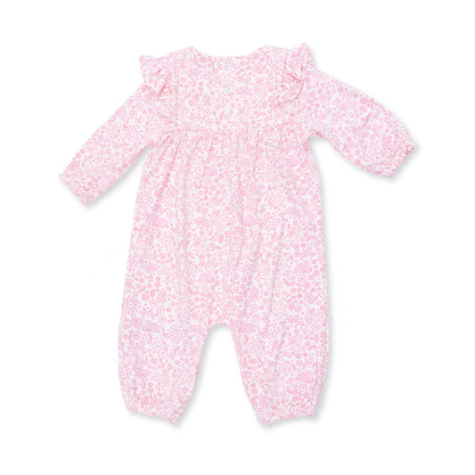 Baby Woodland Ruffle Sleeve Snap Romper