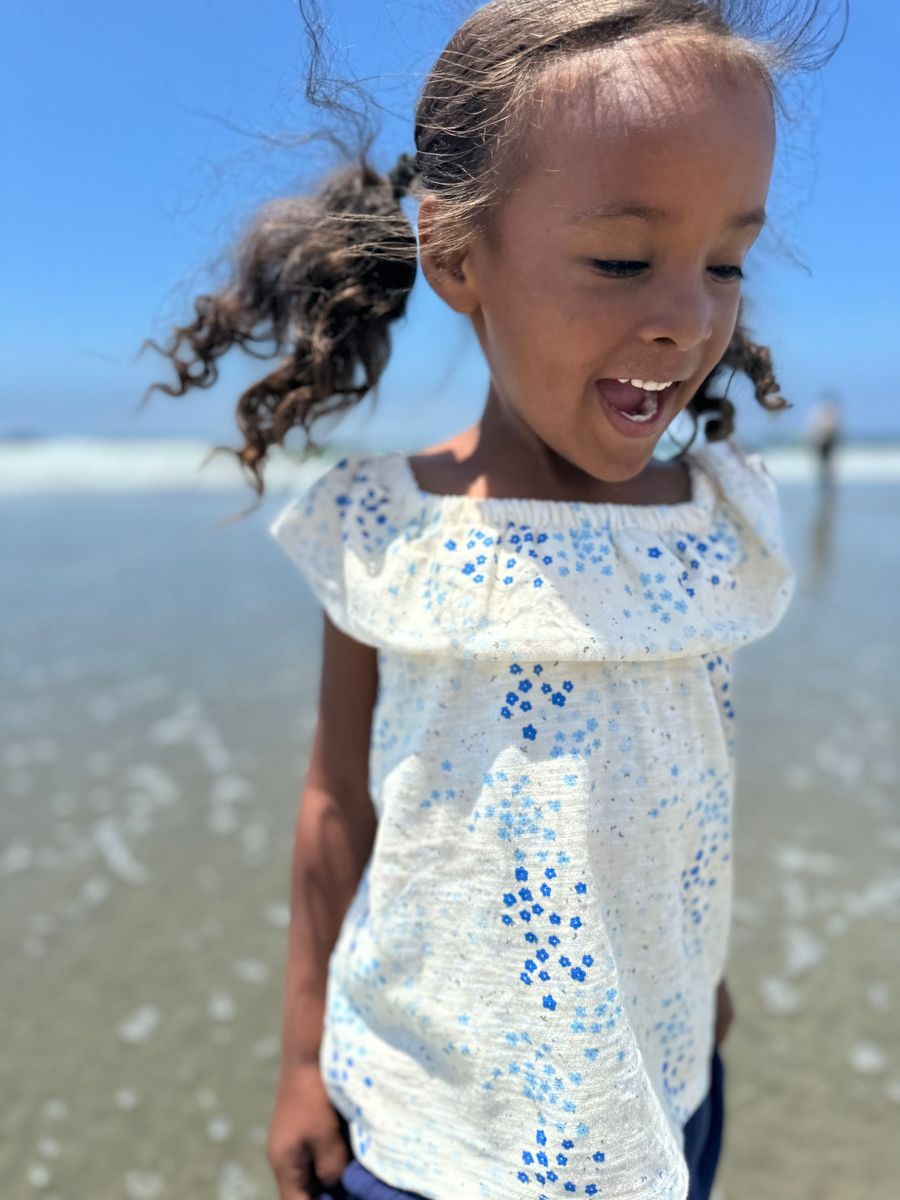 Blue Spring Floral Zoe Top