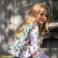 Stretch Fleece Sweatshirt Sage Floral and Legging Set