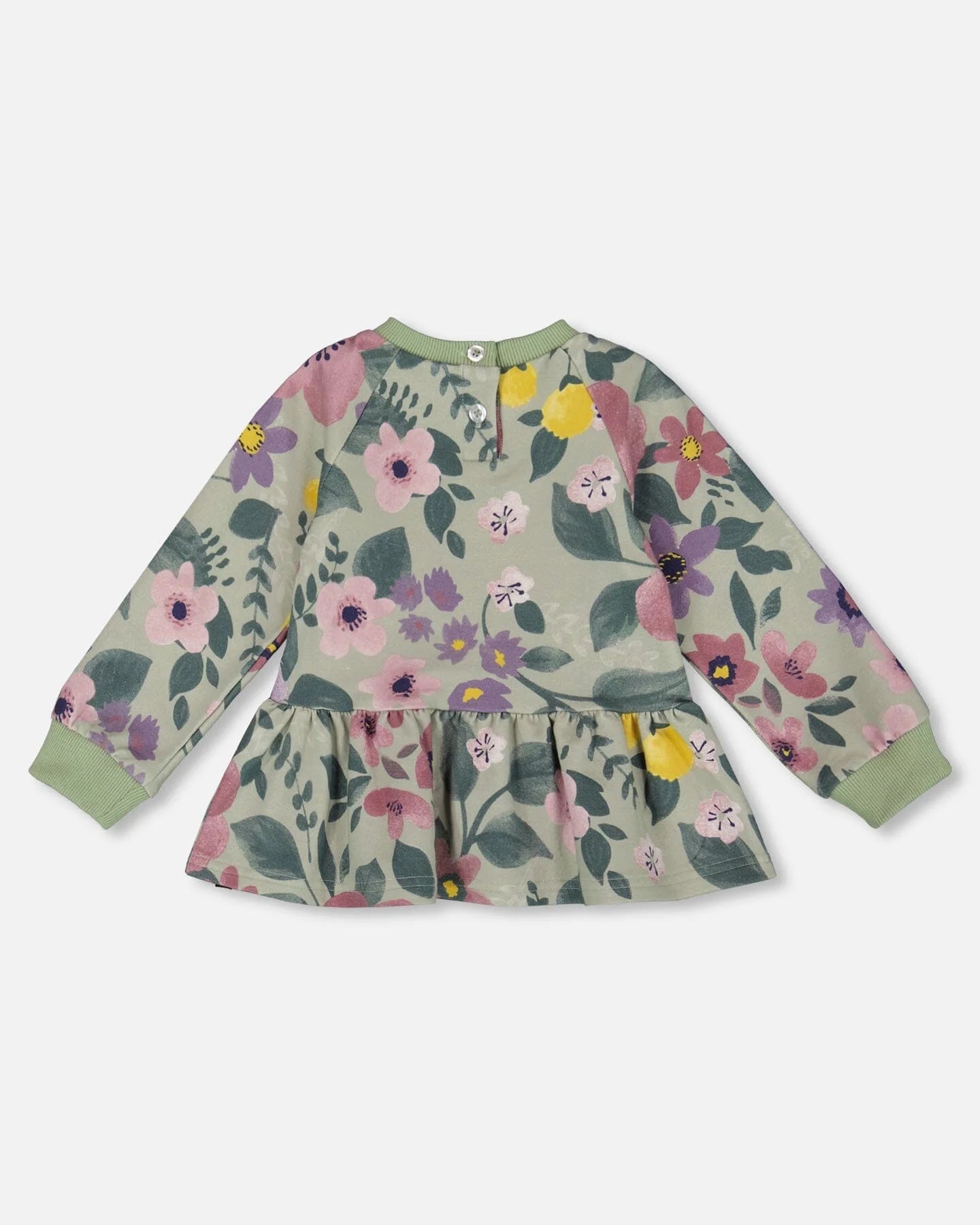 Stretch Fleece Sweatshirt Sage Floral and Legging Set