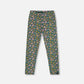 Leggings Green With Flower Print
