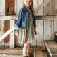 Smocked Viscose Dress Green With Floral Print