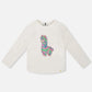 Organic Cotton T-Shirt Off White With Llama
