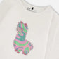 Organic Cotton T-Shirt Off White With Llama