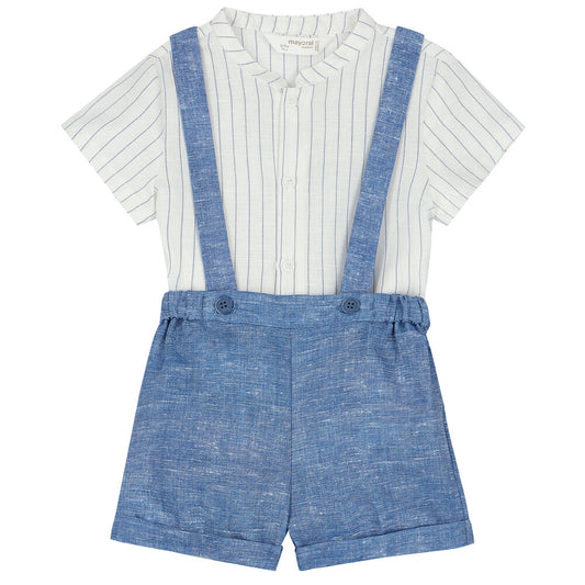 Chambray Overall and Shirt Set