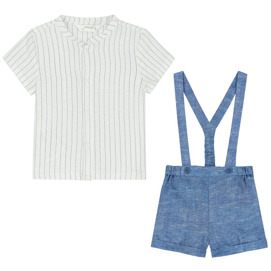 Chambray Overall and Shirt Set