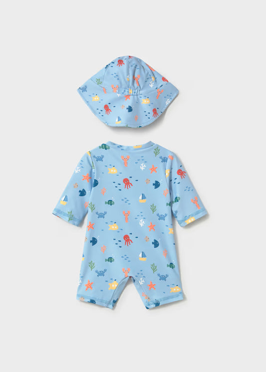 Mayoral 1620 Newborn Boy 2-Piece Swim Set with Sun Protection