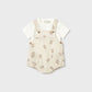 Mayoral 1621 Newborn Boy Printed Dungaree with T-shirt Set