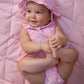 Mayoral 1632 Newborn Girl Printed Romper with Hat Set