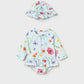 Mayoral 1634 Newborn Girl 2-Piece Swim Set with Sun Protection