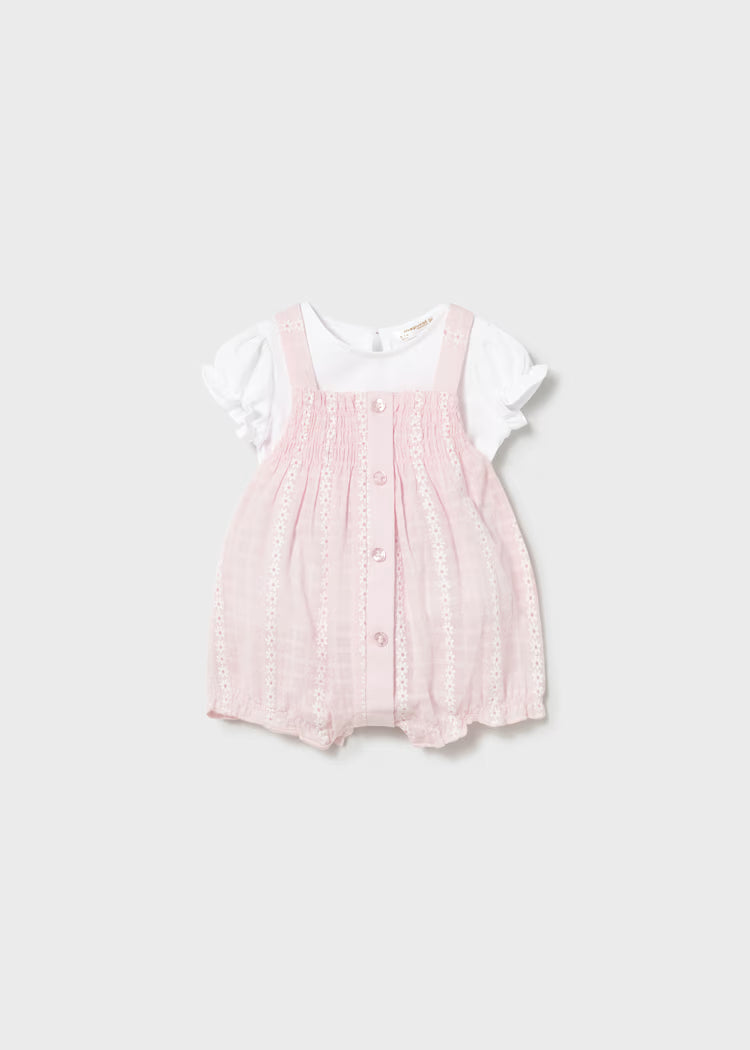 Mayoral 1638 Newborn Girl Dungaree and T-shirt Set
