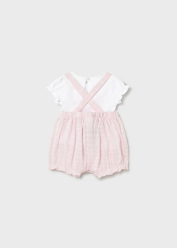 Mayoral 1638 Newborn Girl Dungaree and T-shirt Set