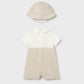Mayoral 1651 Newborn Boy Dungaree with Hat Set