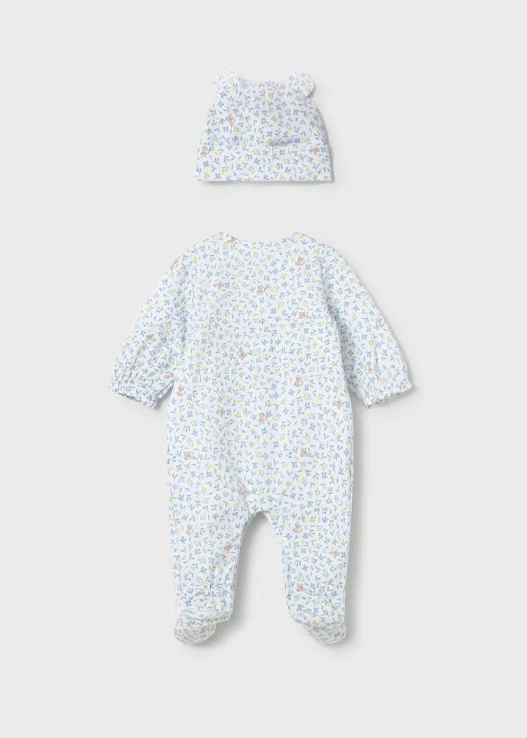 Mayoral 1706 Newborn Girl One-Piece Sleeper with Hat Set