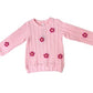 Pink Knitted Flower Sweater