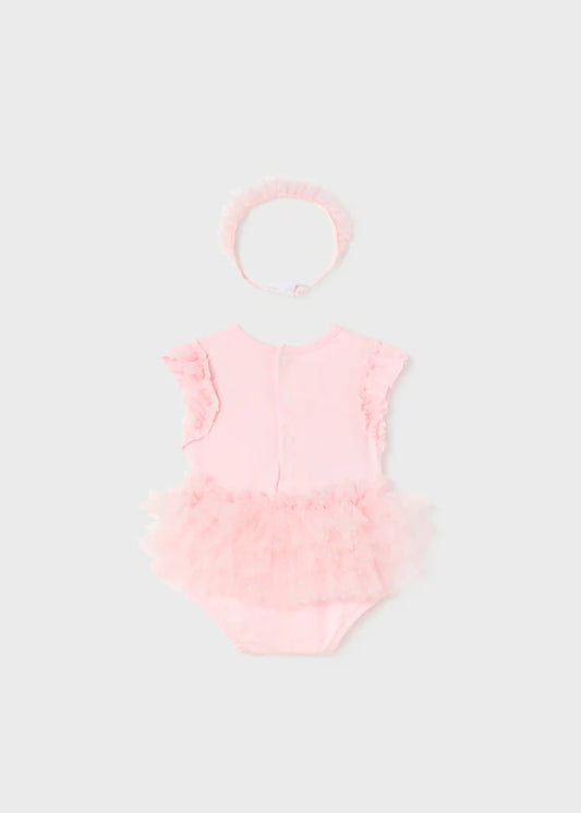 Pink Soft Tulle Bubble and Headband Set