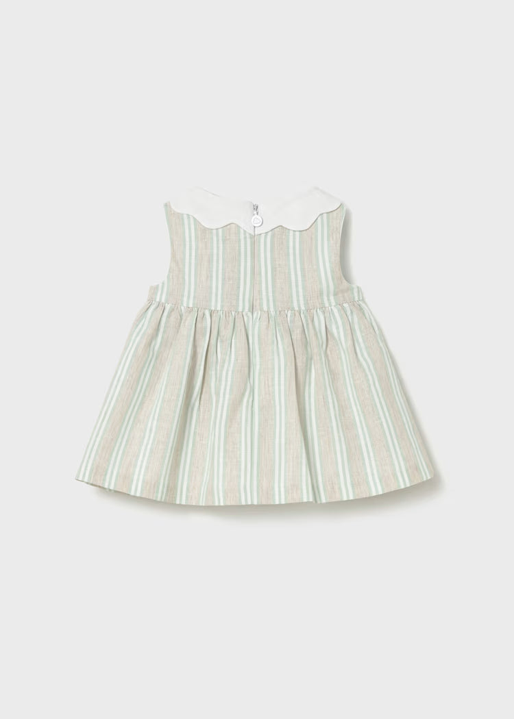 Mayoral 1801 Newborn Girl Striped Linen Dress