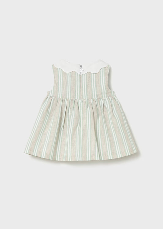 Mayoral 1801 Newborn Girl Striped Linen Dress