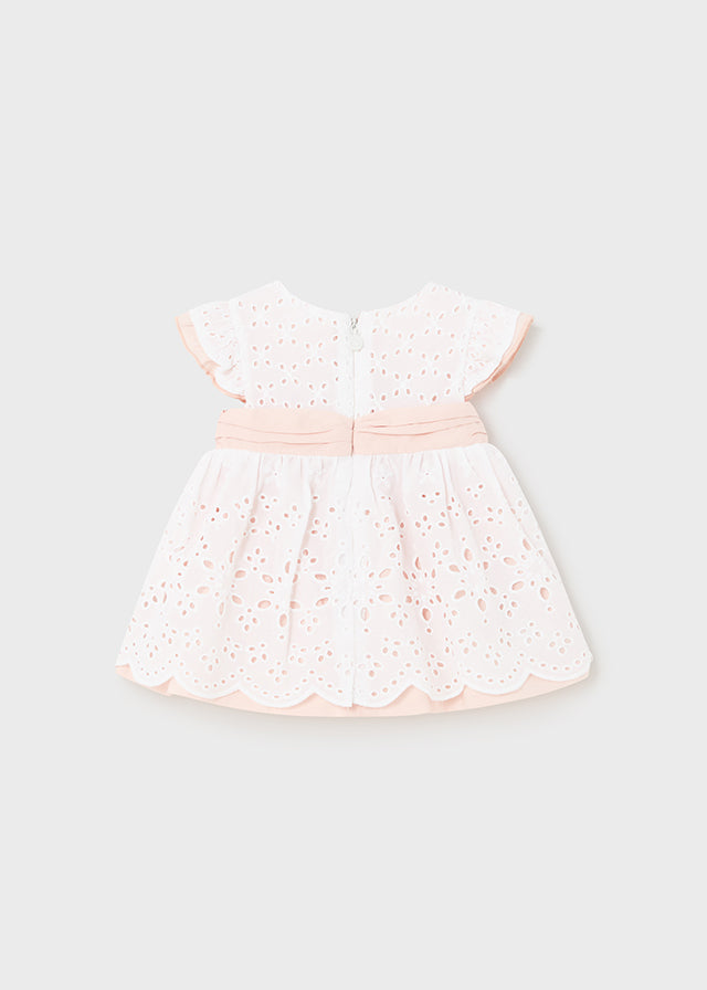 Peach Eyelet Empire Waist Dress