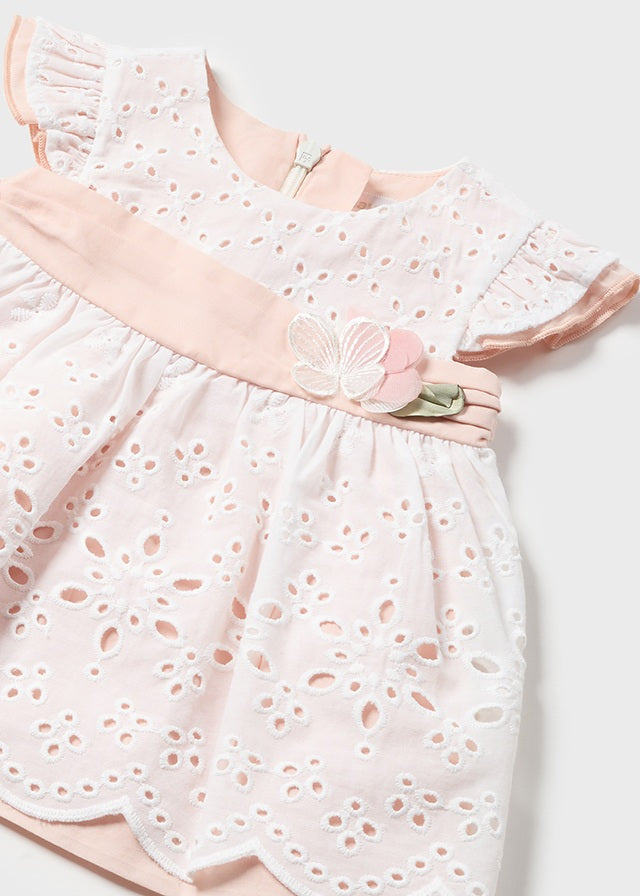 Peach Eyelet Empire Waist Dress