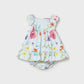 Mayoral 1812 Newborn Girl Printed Dress with Bloomers
