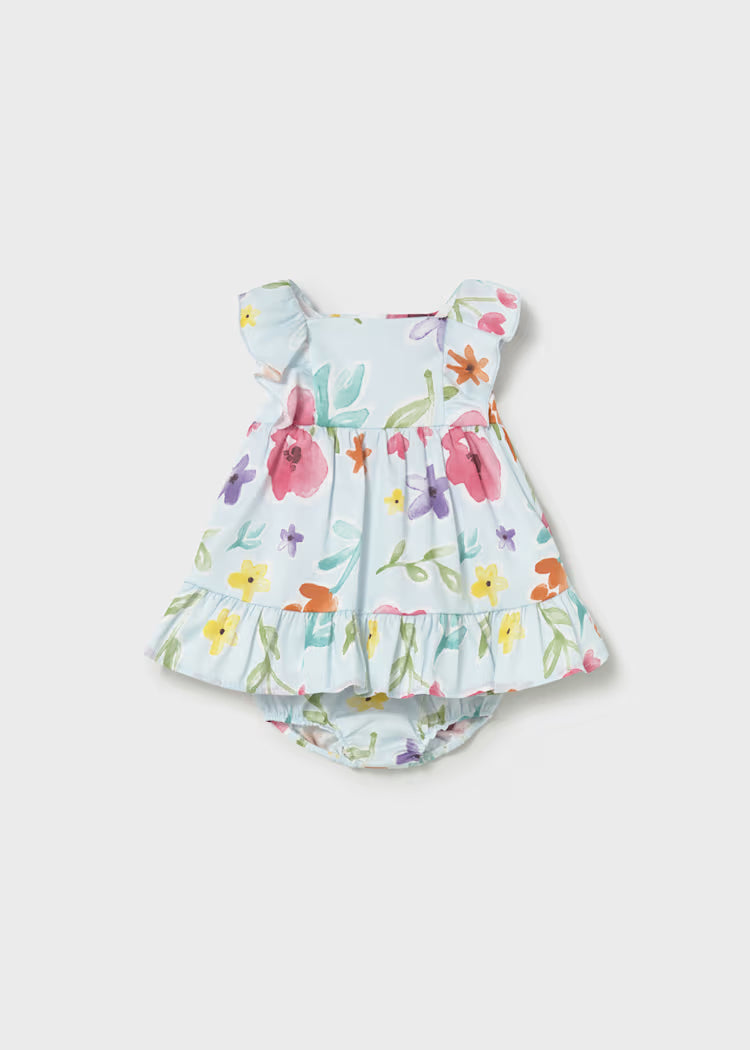 Mayoral 1812 Newborn Girl Printed Dress with Bloomers