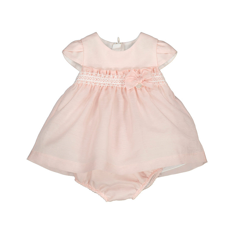 Pink Dress with Lace Empire Waist and Bloomers