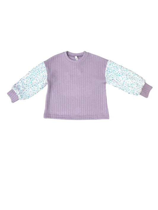 Lavender Sequin Sleeve Sweater