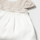 Khaki and White Linen Dress